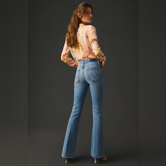 Mother The Weekender Heel High Waisted Flare Jeans In Belle De Jour Size 34 NWT - Picture 9 of 15